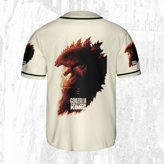 Personalize god zilla vs Kong One Will Fall, Personalized Jersey For Fans, god zilla Vs King Kong Baseball Jersey, god zilla Kong Movie Jersey