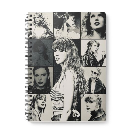 Black and White Eras Tour Wirobound Softcover Notebook, A5