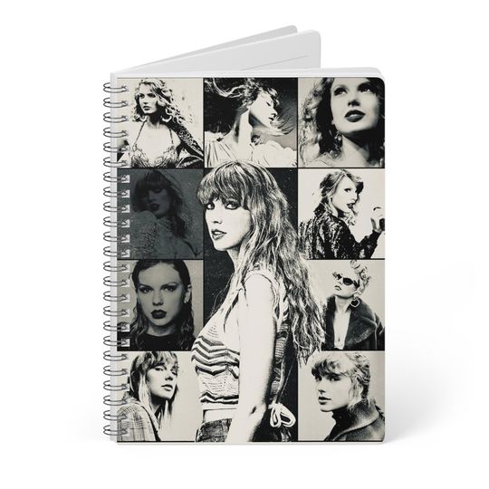 Black and White Eras Tour Wirobound Softcover Notebook, A5