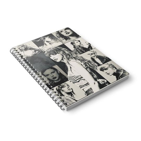 Black and White Eras Tour Wirobound Softcover Notebook, A5