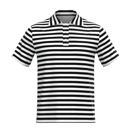 Black White Geometric Pattern Check Checker Box Houndstooth Triangle Hexagon Horizontal Diagonal Stripes Herringbone Collar Polo Tee