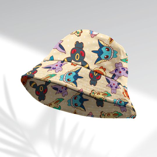 Eevee Evolution Bucket Hat, Evolution Bucket, Cute Hat, Anime Bucket, Eevee Gifts