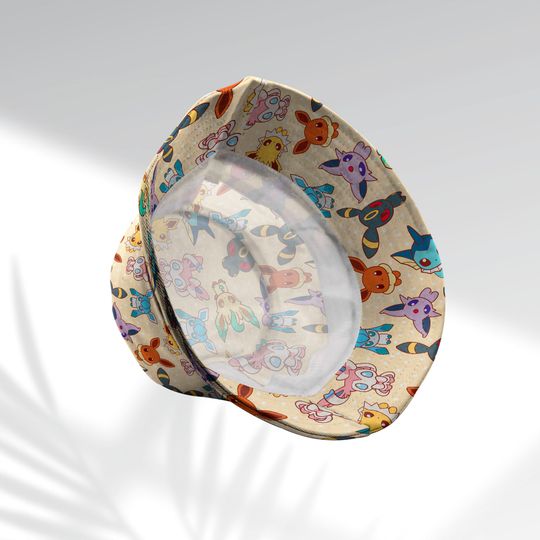 Eevee Evolution Bucket Hat, Evolution Bucket, Cute Hat, Anime Bucket, Eevee Gifts