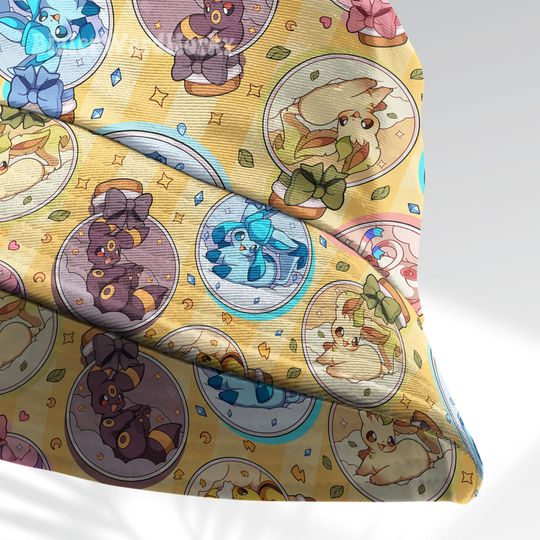 Eevee Evolution Bottle Bucket Hat, Evolution Bucket, Cute Hat, Anime Bucket, Eevee Evolution Gifts