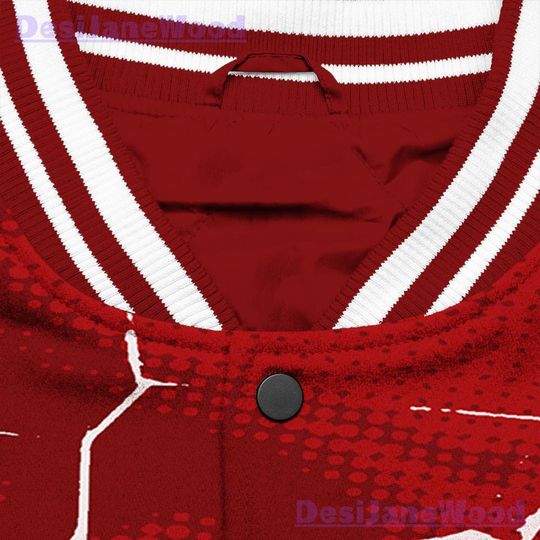 Dunkare Red Taxi 12s Varsity Jacket - Pose Skeleton Crack Varsity Jacket Unisex