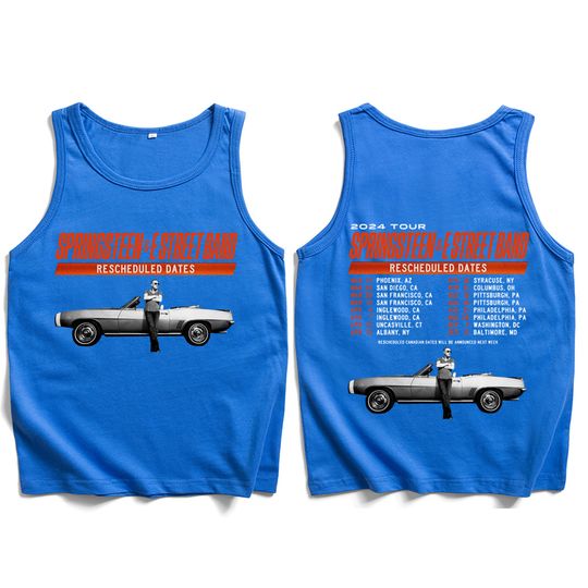 Bruce Springsteen and E Street 2024 Tour Shirts, Music Vintage 90s Tank, Vest Tank Tops T-Shirt, Man Woman Tops Sleeveless