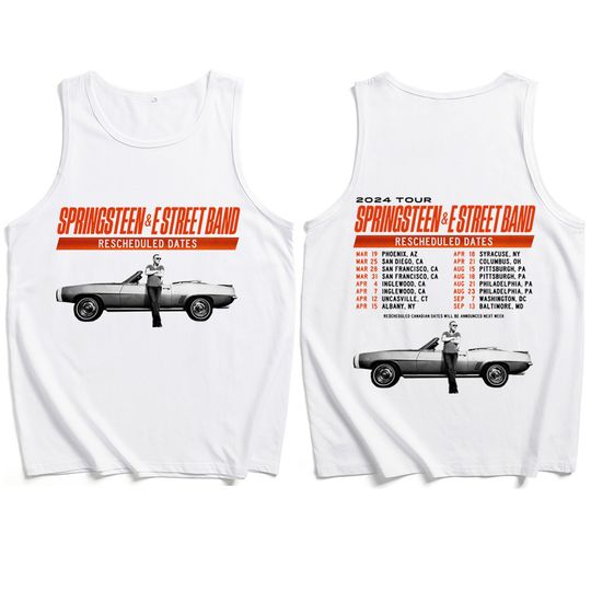 Bruce Springsteen and E Street 2024 Tour Shirts, Music Vintage 90s Tank, Vest Tank Tops T-Shirt, Man Woman Tops Sleeveless