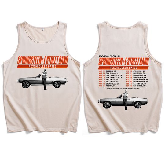 Bruce Springsteen and E Street 2024 Tour Shirts, Music Vintage 90s Tank, Vest Tank Tops T-Shirt, Man Woman Tops Sleeveless