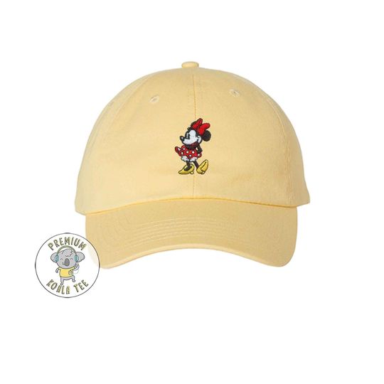 Minnie Mouse Hat, Retro Minnie Embroidered Baseball Cap