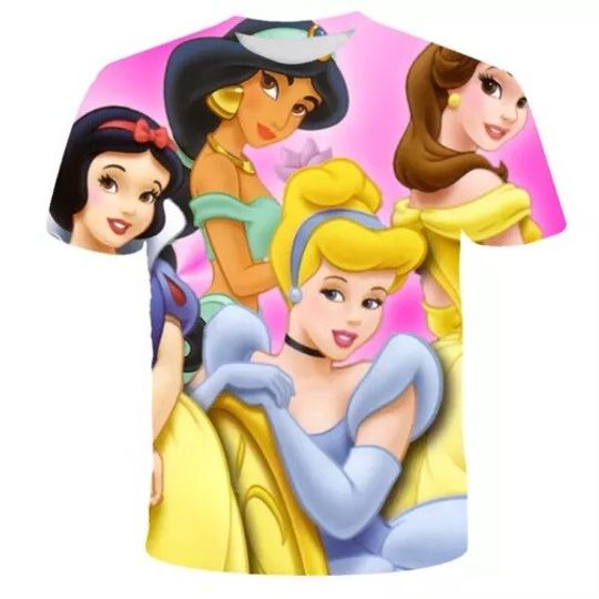 Beautiful Snow White Jasmine Belle And Cinde Princess Tshirt 3D Printed, Disney Casual Tee, All Size Available