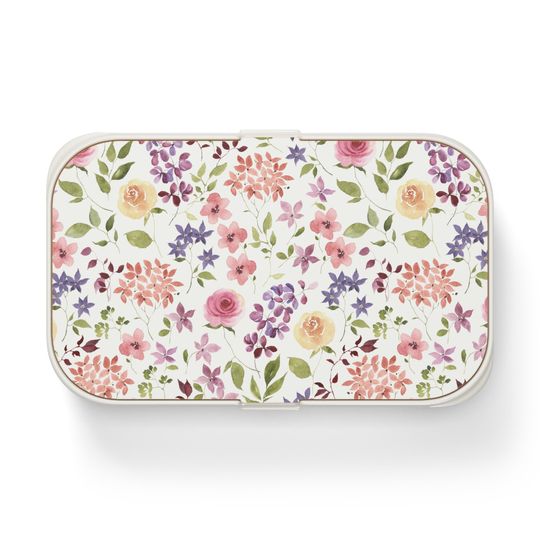 Yellow and Pink Roses Bento Lunch Box, Student Lunch Box, Back To School Gift