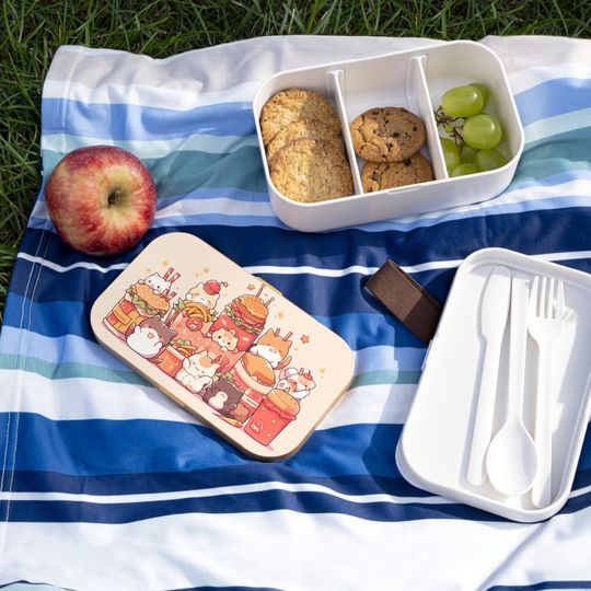 Bento Lunch Box | "Cheat Day" Cats Student Lunch Box, Back To School Gift