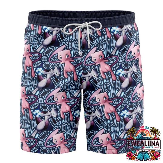 Mew Hawaiian Shirt and Shorts Set, Summer Gift for Him