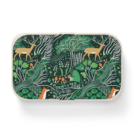 Emerald Forest Bento Lunch Box, Student Lunch Box, Back To School Gift