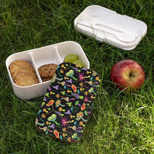 Happy Mushrooms Bento Lunch Box, Student Lunch Box, Back To School Gift