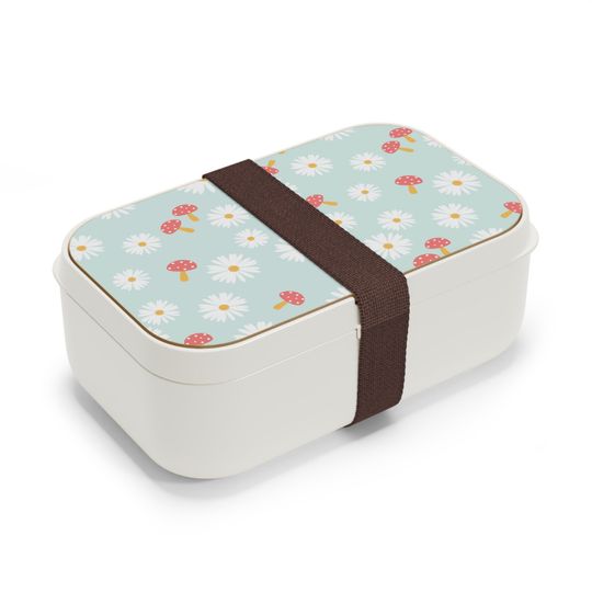 Daisies and Mushrooms Bento Lunch Box, Student Lunch Box, Back To School Gift