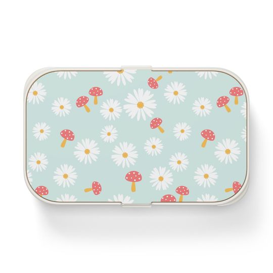 Daisies and Mushrooms Bento Lunch Box, Student Lunch Box, Back To School Gift