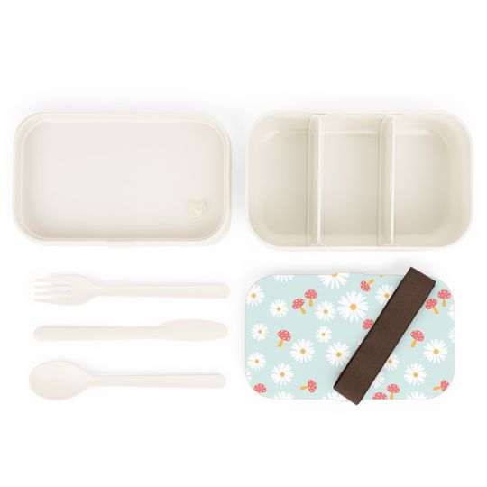 Daisies and Mushrooms Bento Lunch Box, Student Lunch Box, Back To School Gift