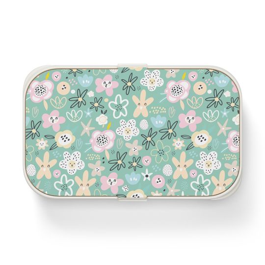 Abstract Flowers Bento Lunch Box, Student Lunch Box, Back To School Gift