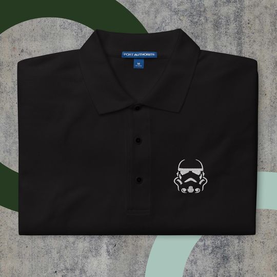 Stormtrooper-Inspired Embroidered Dry Fit Polo  Galactic Style for Every Day