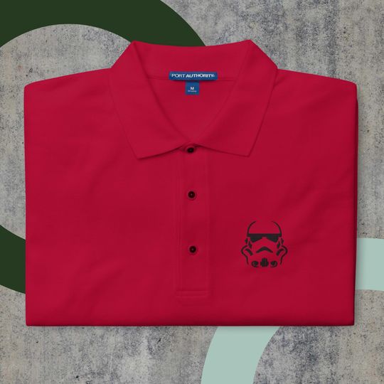 Stormtrooper-Inspired Embroidered Dry Fit Polo  Galactic Style for Every Day