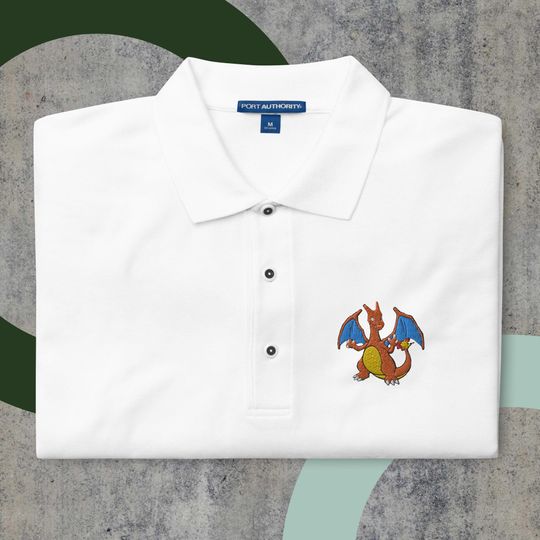 Charizard PKM Embroidered Dry-Fit Polo