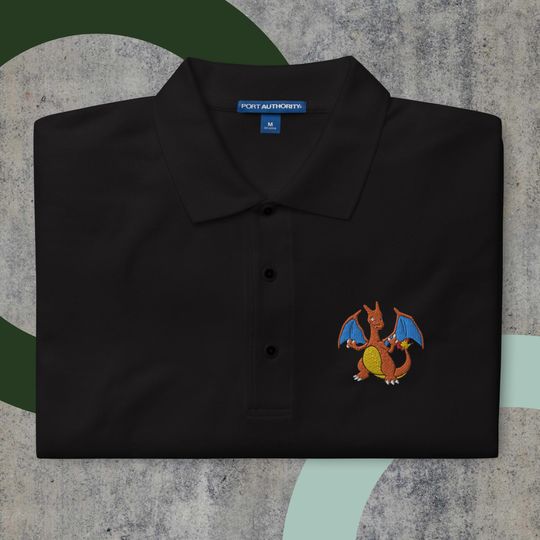 Charizard PKM Embroidered Dry-Fit Polo