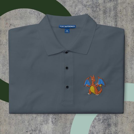 Charizard PKM Embroidered Dry-Fit Polo