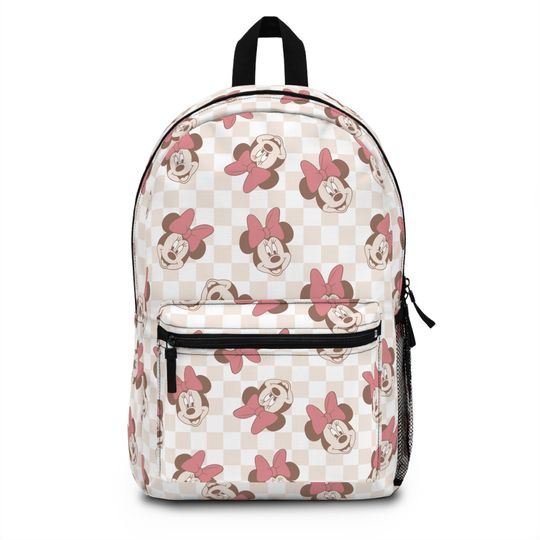 Checkered Minnie Mouse Backpack, Disney Backpack