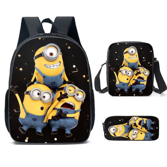 Anime Cartoon Despicable Me Minion Shool Backpack, Shoulder Bag, Minion Lover Gift, Back to School Gift