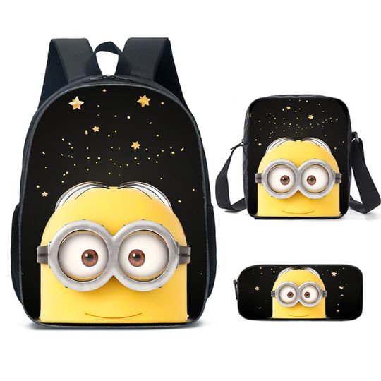 Anime Cartoon Despicable Me Minion Shool Backpack, Shoulder Bag, Minion Lover Gift, Back to School Gift