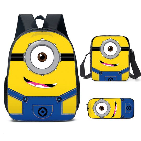 Anime Cartoon Despicable Me Minion Shool Backpack, Shoulder Bag, Minion Lover Gift, Back to School Gift