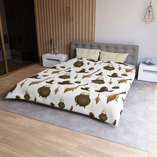 Harry Potter Inspired Microfiber Duvet Cover / Sorting Hat / Cauldron /Bedroom Collection / Flying Broom / Home Decor