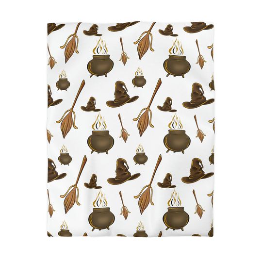 Harry Potter Inspired Microfiber Duvet Cover / Sorting Hat / Cauldron /Bedroom Collection / Flying Broom / Home Decor