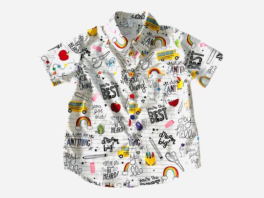 Little Scholar Button Down Short Sleeve Collared Shirt