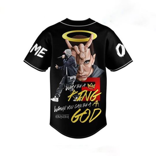 Eminem King Of Rap Custom Name Baseball Jersey
