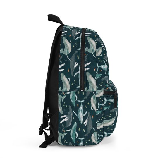 Humpback Whale Backpack-Watercolor Teal/Back to school backpack