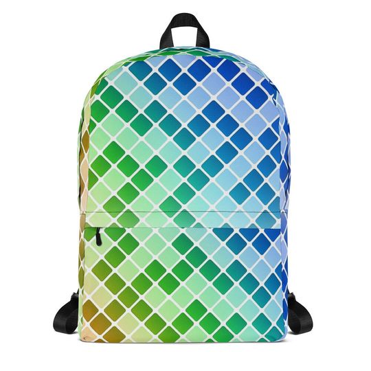 Geometric Pattern Backpack / Cool Color Backpack / Crazy Design Bag / Weird Design Backpack / Back to School Backpack