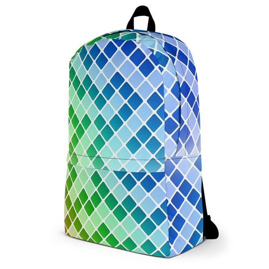 Geometric Pattern Backpack / Cool Color Backpack / Crazy Design Bag / Weird Design Backpack / Back to School Backpack