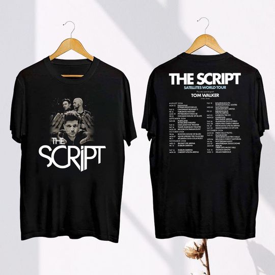 Vintage The Script Tour 2024 T-Shirt, The Script Band Fan Shirt, The Script Satellites World Tour, The Script Band Merch, The Script Shirt