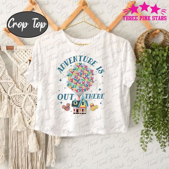 Pixar Up Crop Top, Adventure Is Out There Tee, Carl and Ellie, Honeymoon Crop Tee E4420