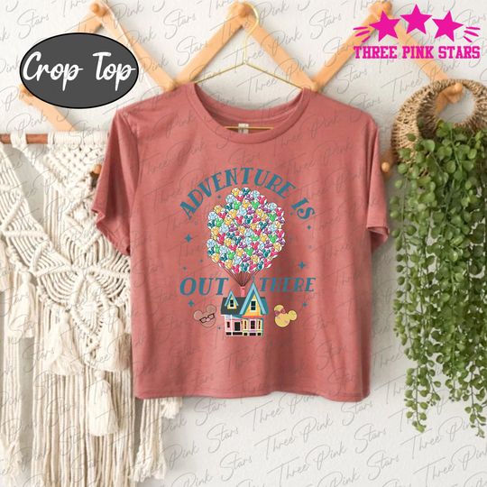 Pixar Up Crop Top, Adventure Is Out There Tee, Carl and Ellie, Honeymoon Crop Tee E4420