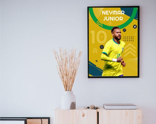 Neymar Junior Poster, Large Soccer Art