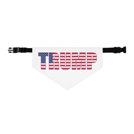 Trump Red, White & Blue Pet Bandana Collar - Adjustable, Durable, 4 Sizes