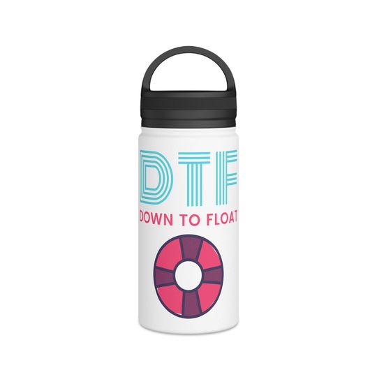 Down to Float Stainless Steel Water Bottle, Handle Lid
