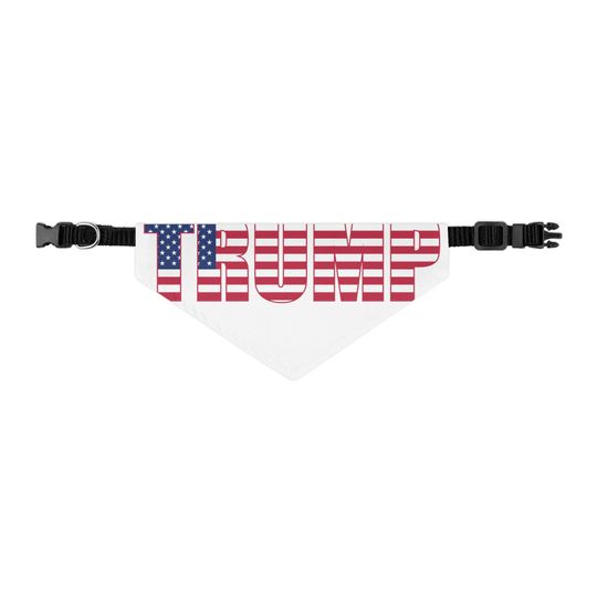 Trump Red, White & Blue Pet Bandana Collar - Adjustable, Durable, 4 Sizes