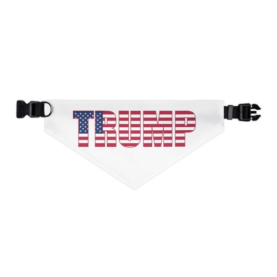 Trump Red, White & Blue Pet Bandana Collar - Adjustable, Durable, 4 Sizes