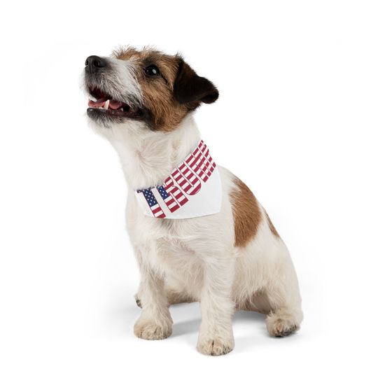Trump Red, White & Blue Pet Bandana Collar - Adjustable, Durable, 4 Sizes