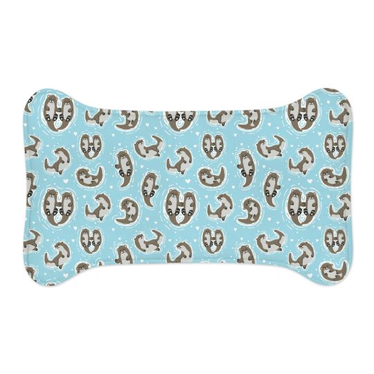 Otternal Love Seat Otter Print Pet Bowls Mats