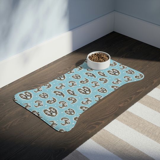 Otternal Love Seat Otter Print Pet Bowls Mats